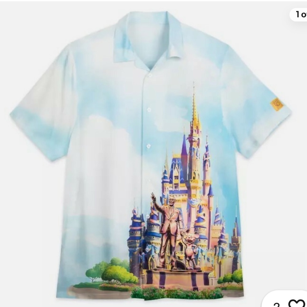 Disney Parks Cinderella Castle Partners Men's Shirt WDW 50th Anniversary XL